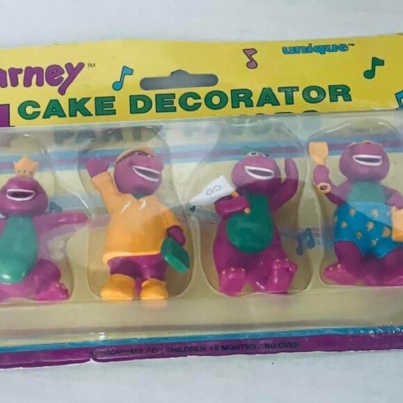 BARNEY COLLECTION- BARNEY BANK~ BABY BOP SNEAKER TOPPERS~ BARNEY CAKE SET - Picture 8 of 8